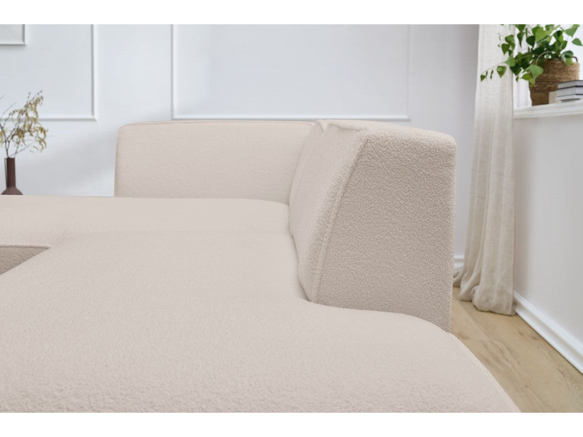 Canapé d'angle fixe MEGEVE tissu bouclette Angle droit