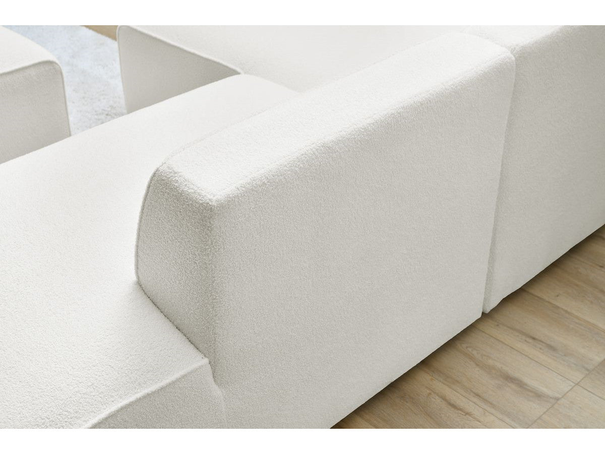 Canapé d'angle fixe MEGEVE tissu bouclette Angle gauche