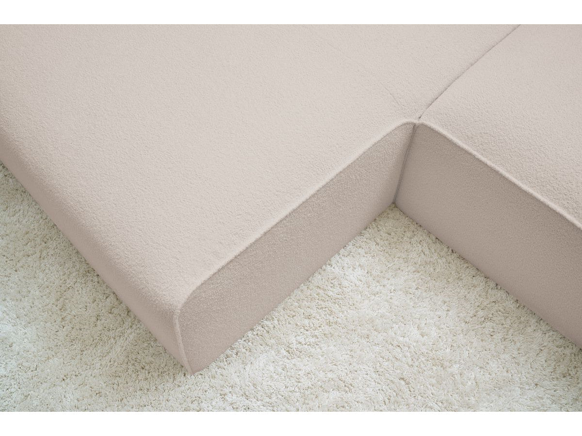 Canapé d'angle fixe MEGEVE tissu bouclette Angle droit