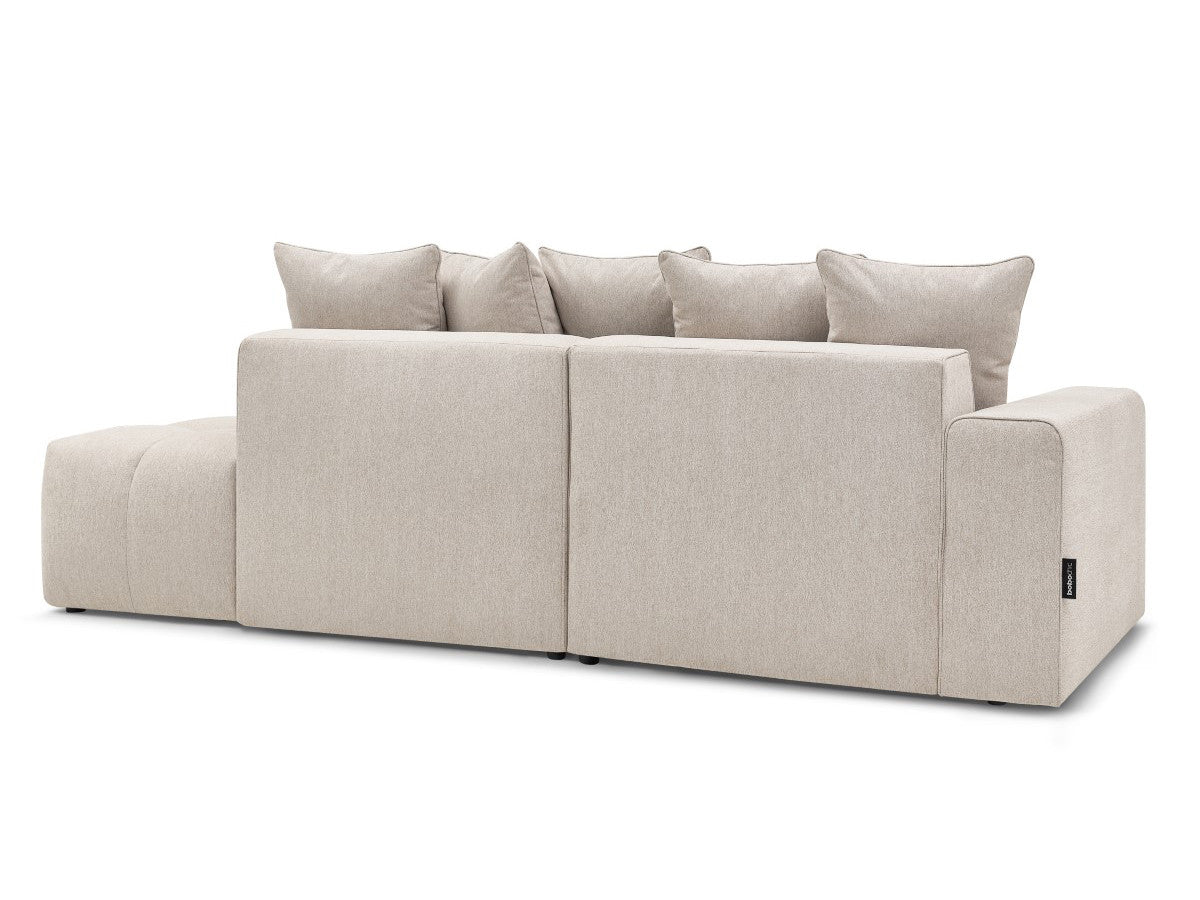 Canapé d'angle fixe MONT-BLANC tissu avec pouf Angle gauche