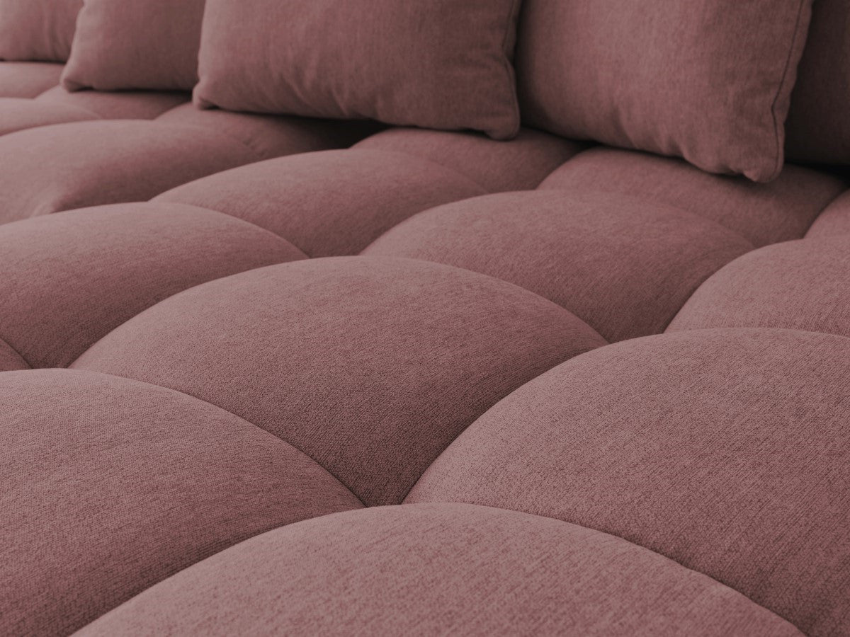 Canapé d'angle fixe MONT-BLANC tissu avec pouf Angle droit