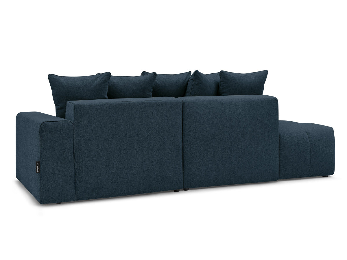 Canapé d'angle fixe MONT-BLANC tissu avec pouf Angle droit