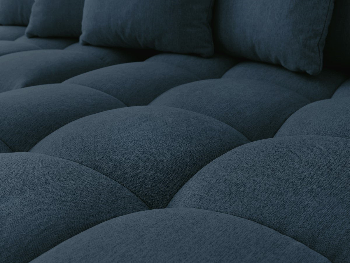 Canapé d'angle fixe MONT-BLANC tissu avec pouf Angle droit
