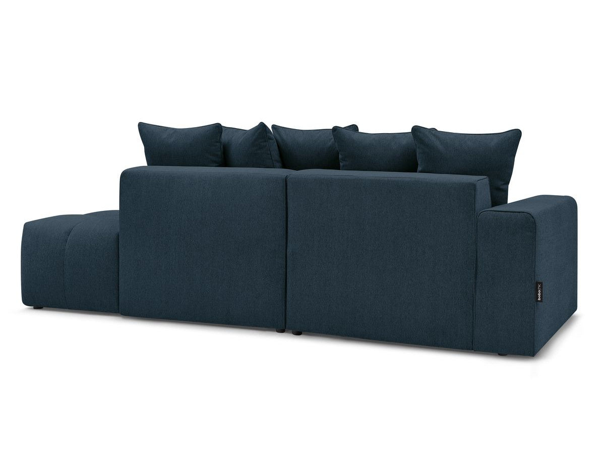 Canapé d'angle fixe MONT-BLANC tissu avec pouf Angle gauche