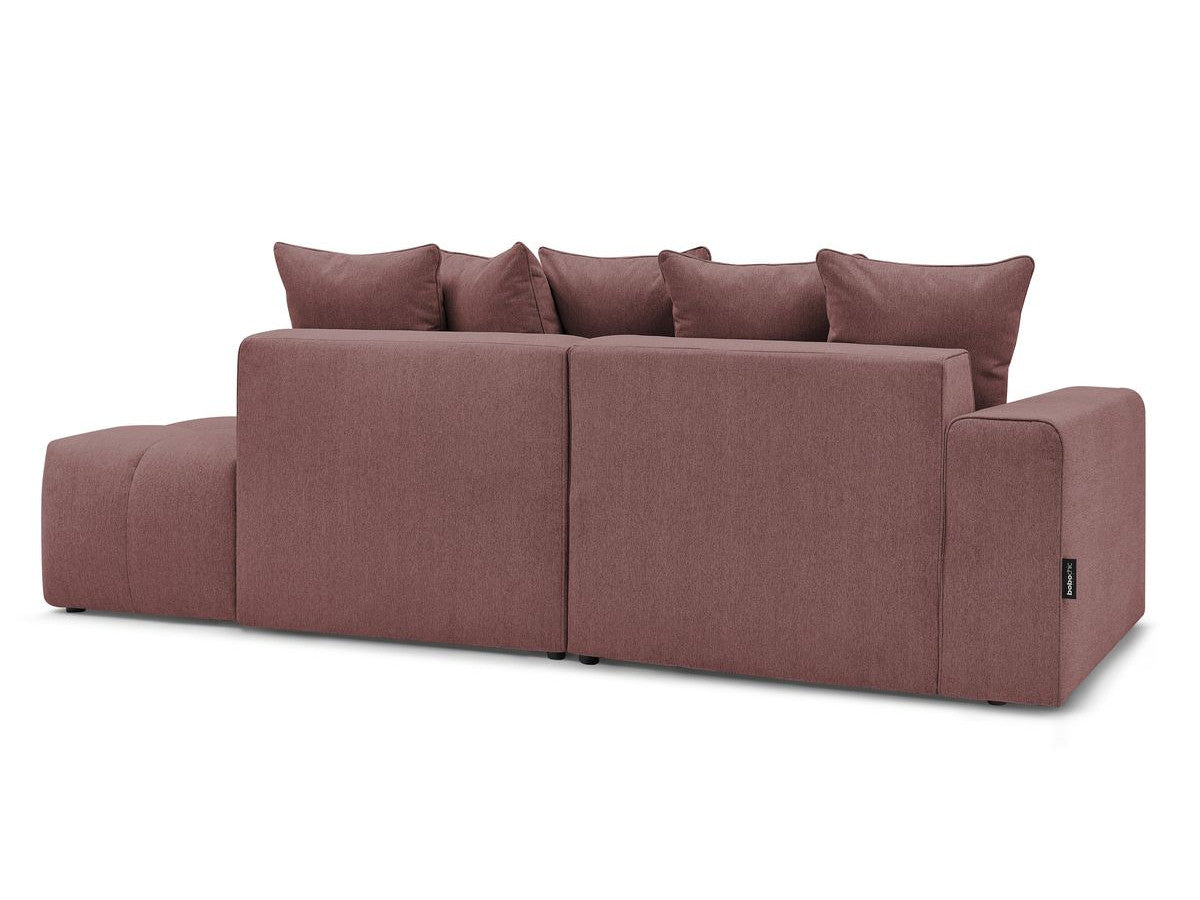 Canapé d'angle fixe MONT-BLANC tissu avec pouf Angle gauche