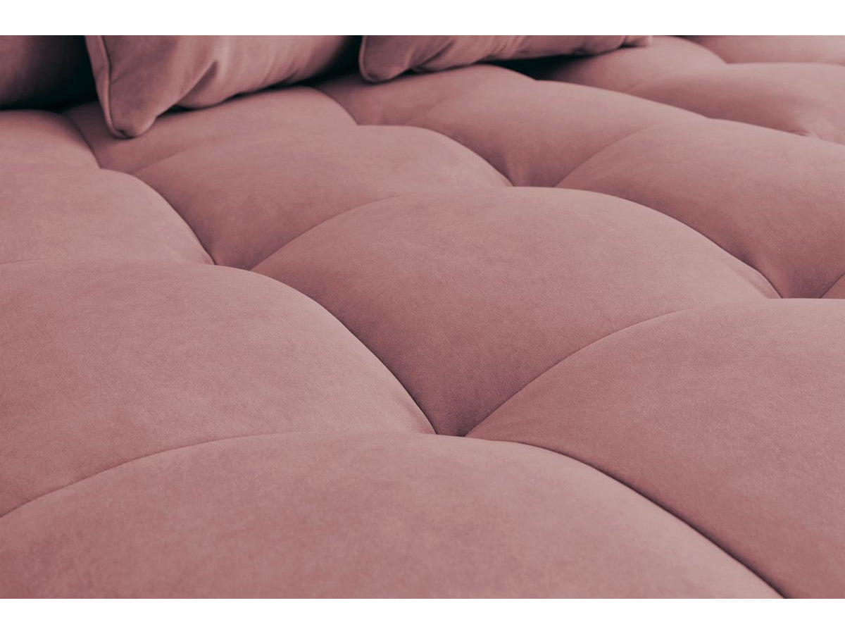 Canapé d'angle fixe MONT-BLANC velours avec pouf Angle gauche