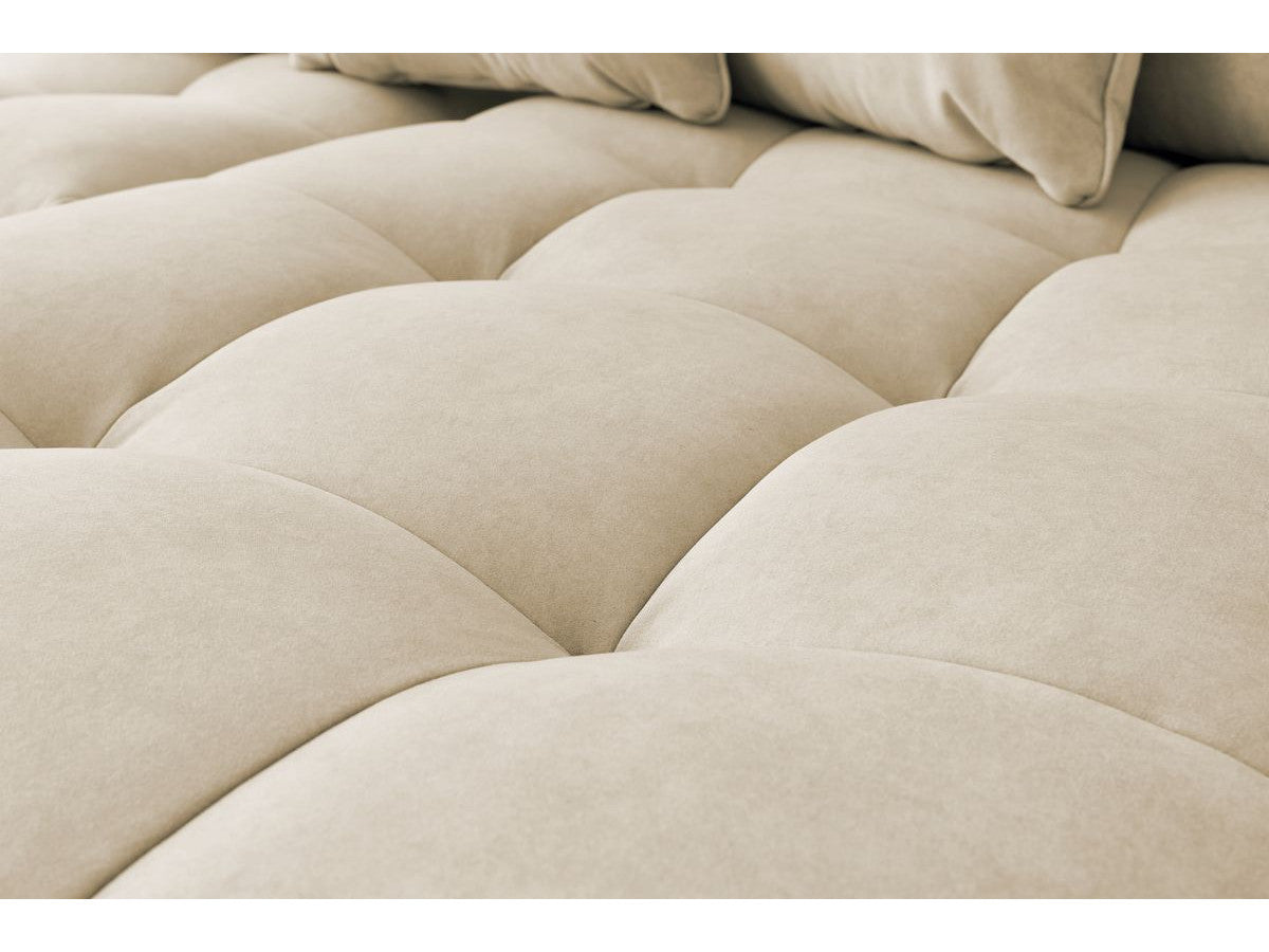 Canapé d'angle fixe MONT-BLANC velours avec pouf Angle droit