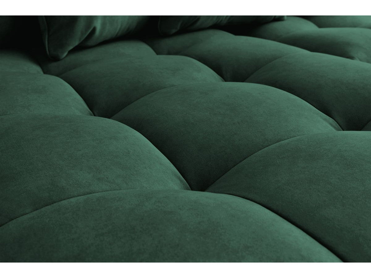 Canapé d'angle fixe MONT-BLANC velours avec pouf Angle gauche