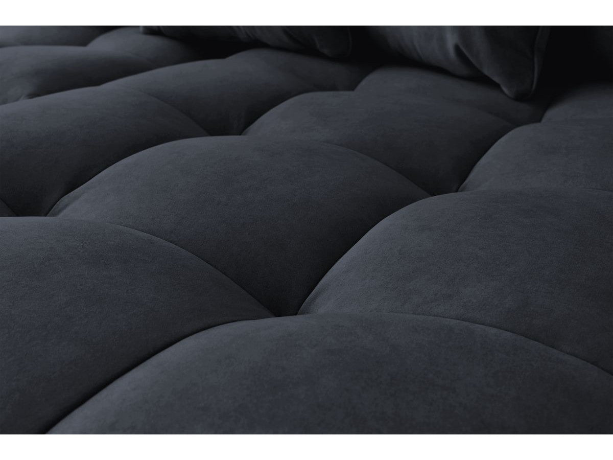 Canapé d'angle fixe MONT-BLANC velours avec pouf Angle droit