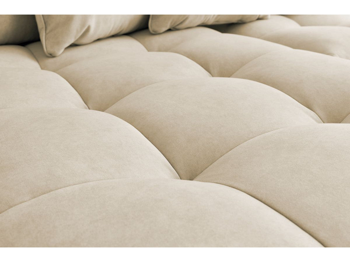 Canapé d'angle fixe MONT-BLANC velours avec pouf Angle gauche