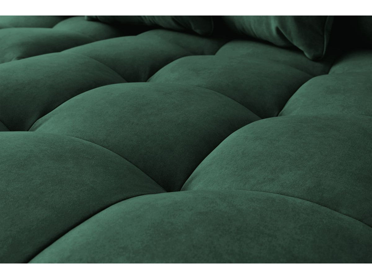 Canapé d'angle fixe MONT-BLANC velours avec pouf Angle droit