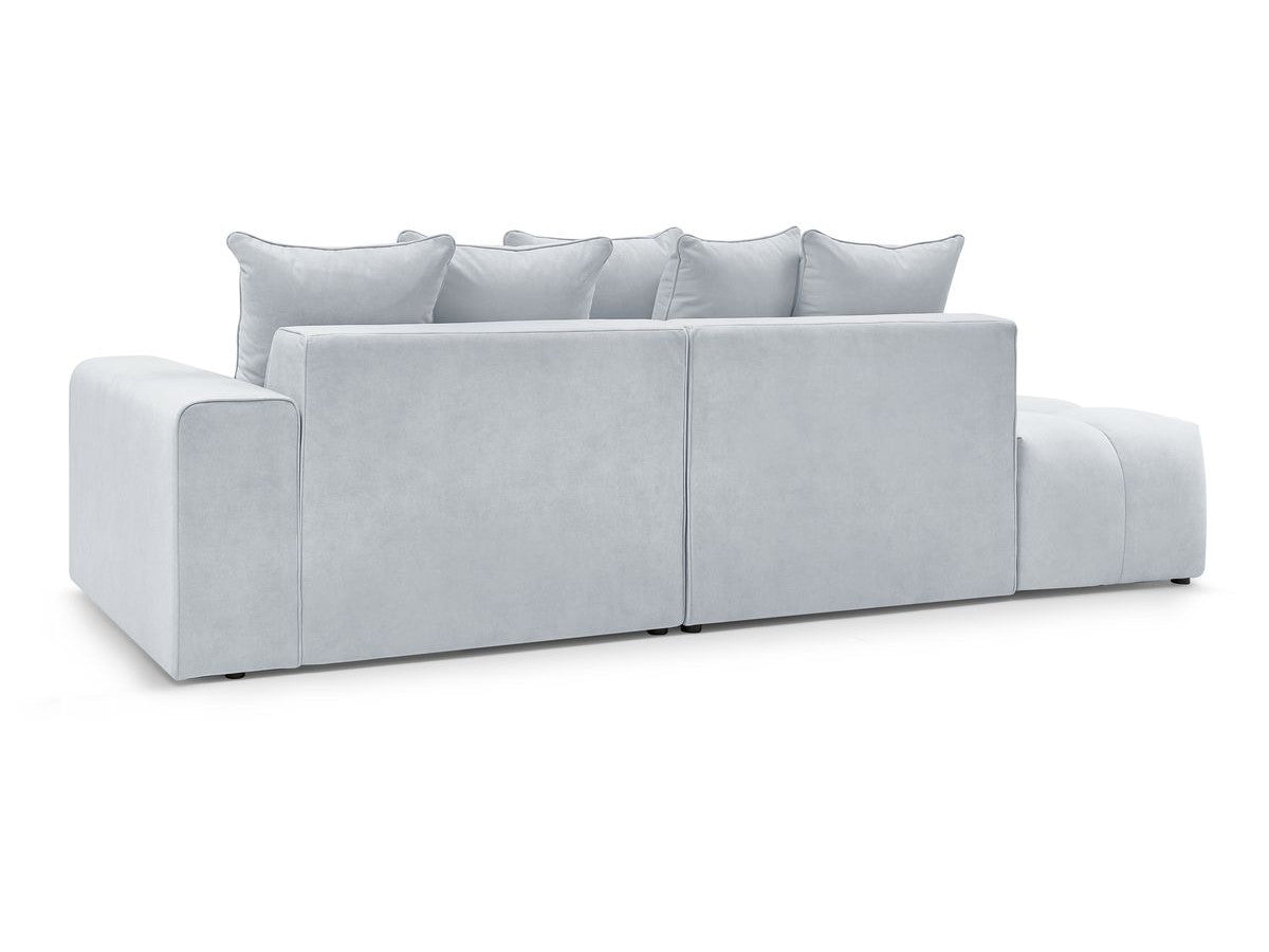 Canapé d'angle fixe MONT-BLANC velours avec pouf Angle droit