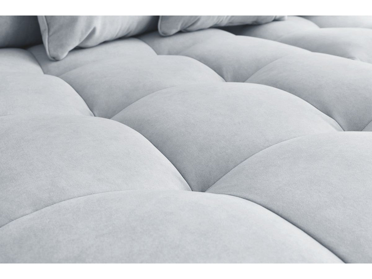Canapé d'angle fixe MONT-BLANC velours avec pouf Angle gauche