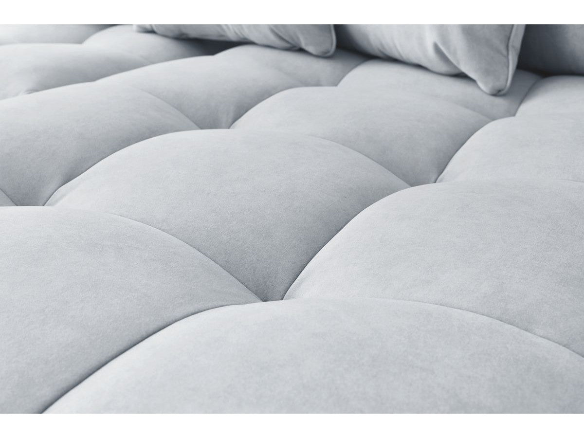 Canapé d'angle fixe MONT-BLANC velours avec pouf Angle droit