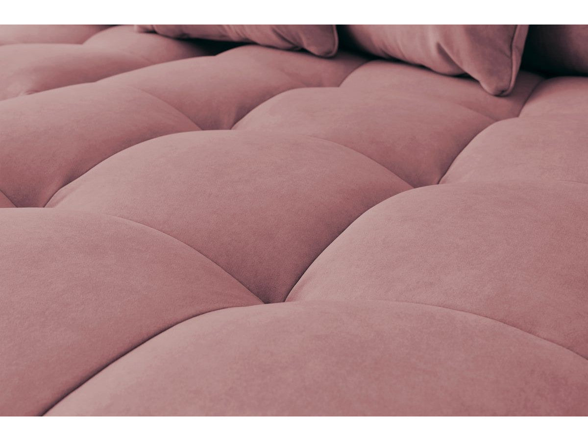 Canapé d'angle fixe MONT-BLANC velours avec pouf Angle droit