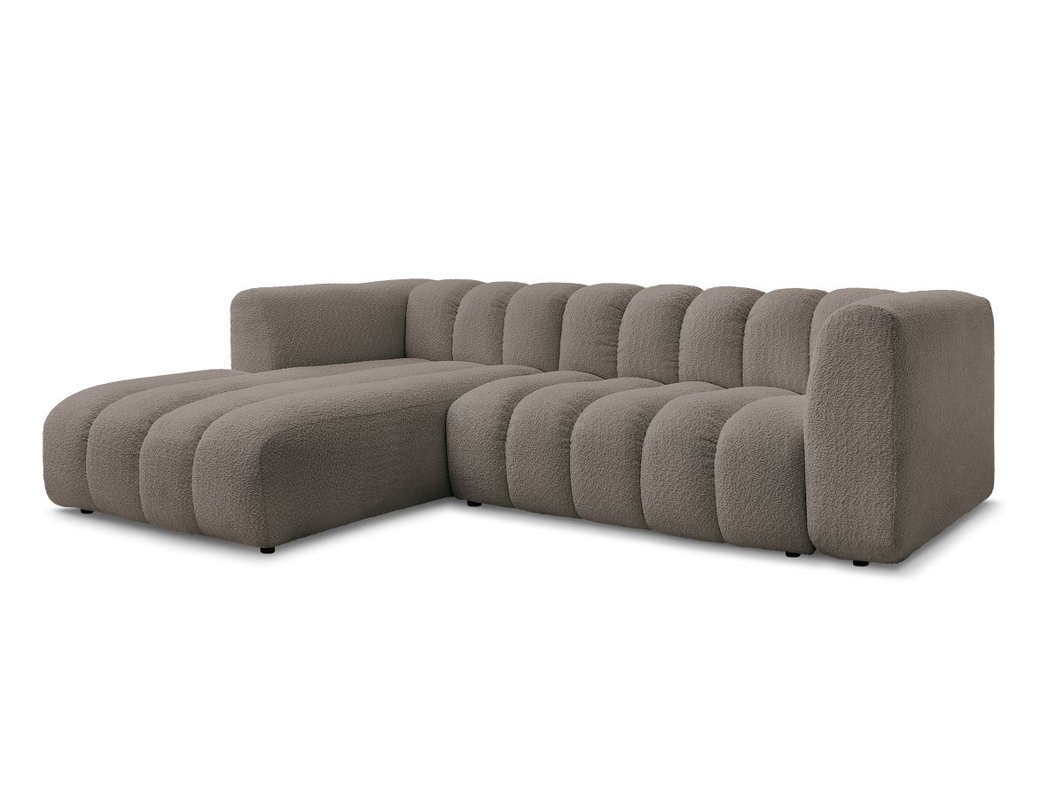 Canapé d'angle fixe TALIA tissu bouclette Angle gauche