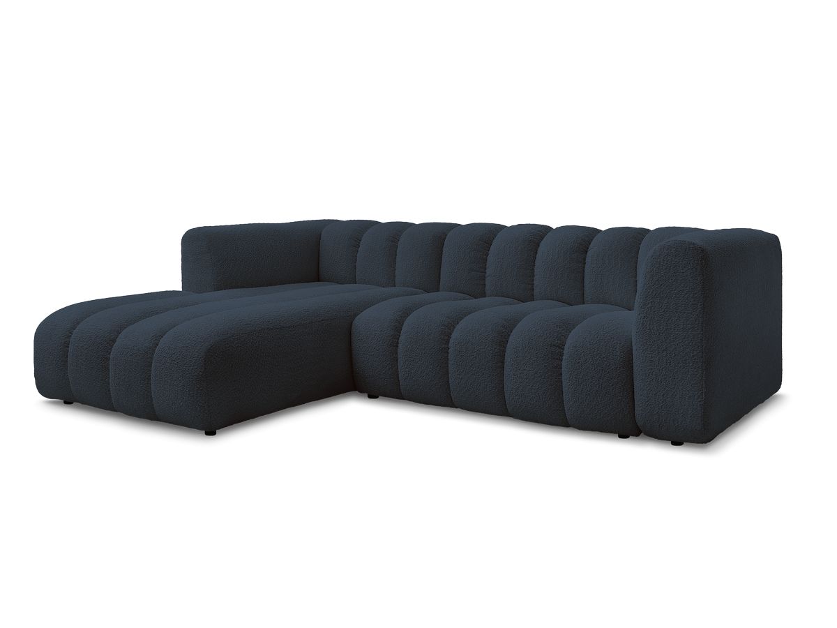 Canapé d'angle fixe TALIA tissu bouclette Angle gauche