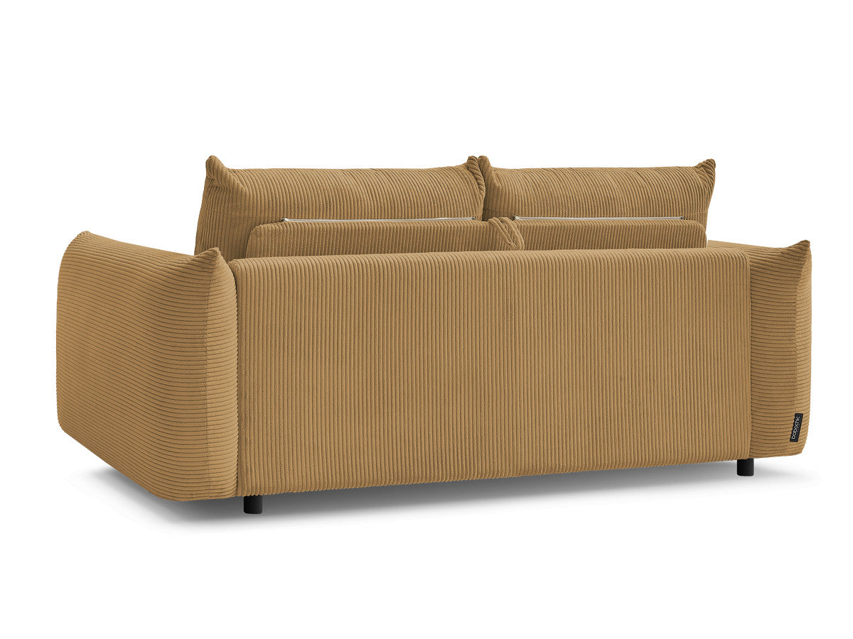 Canapé droit convertible 3 places ERNEST tissu velours côtelé - 160x190