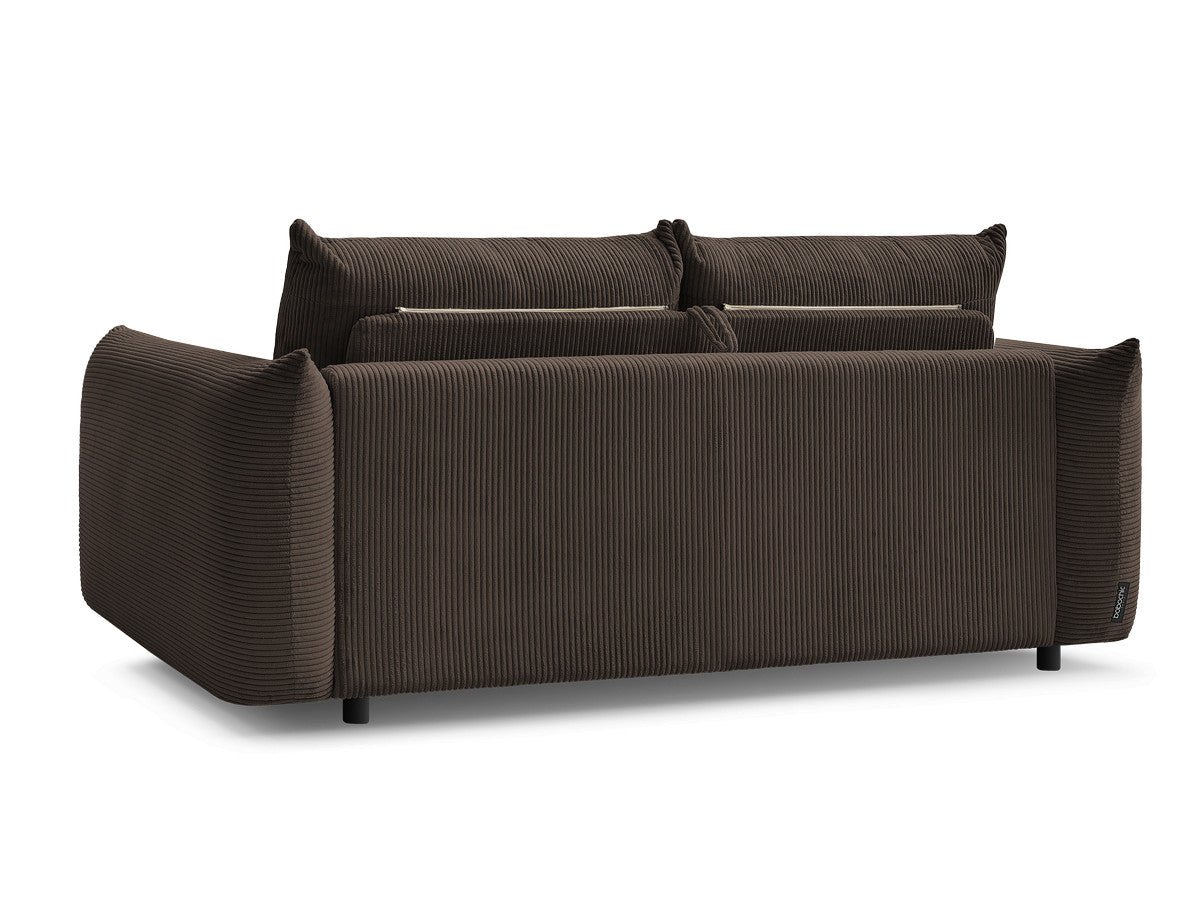 Canapé droit convertible 3 places ERNEST tissu velours côtelé - 160x190