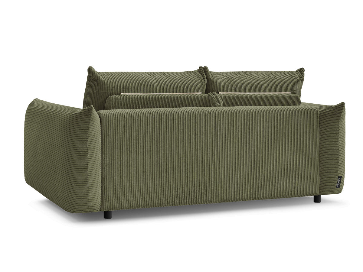Canapé droit convertible 3 places ERNEST tissu velours côtelé - 160x190