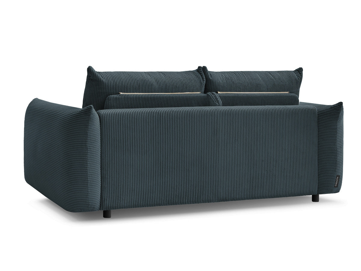 Canapé droit convertible 3 places ERNEST tissu velours côtelé - 140x190