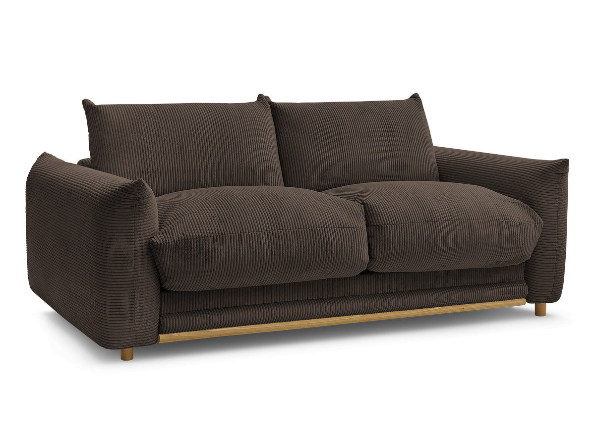 Canapé droit convertible 3 places ERNEST tissu velours côtelé - 160x190