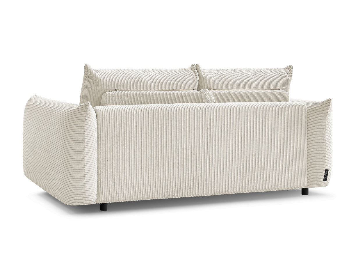 Canapé droit convertible 3 places ERNEST tissu velours côtelé - 160x190