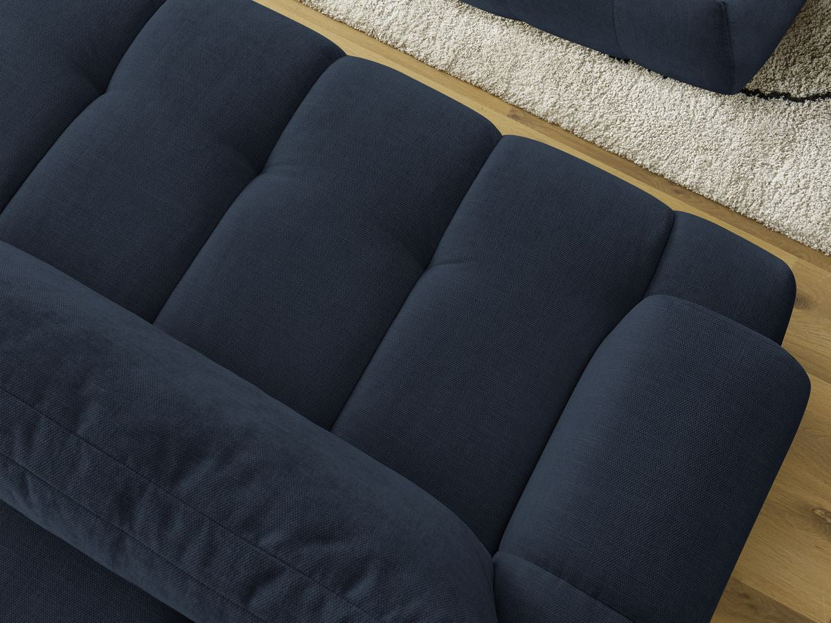 Canapé droit convertible 3 places FUJI  tissu lisse avec pouf