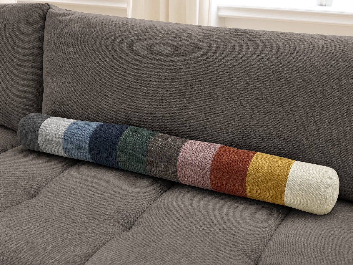 Canapé droit convertible 3 places FUJI  tissu lisse avec pouf