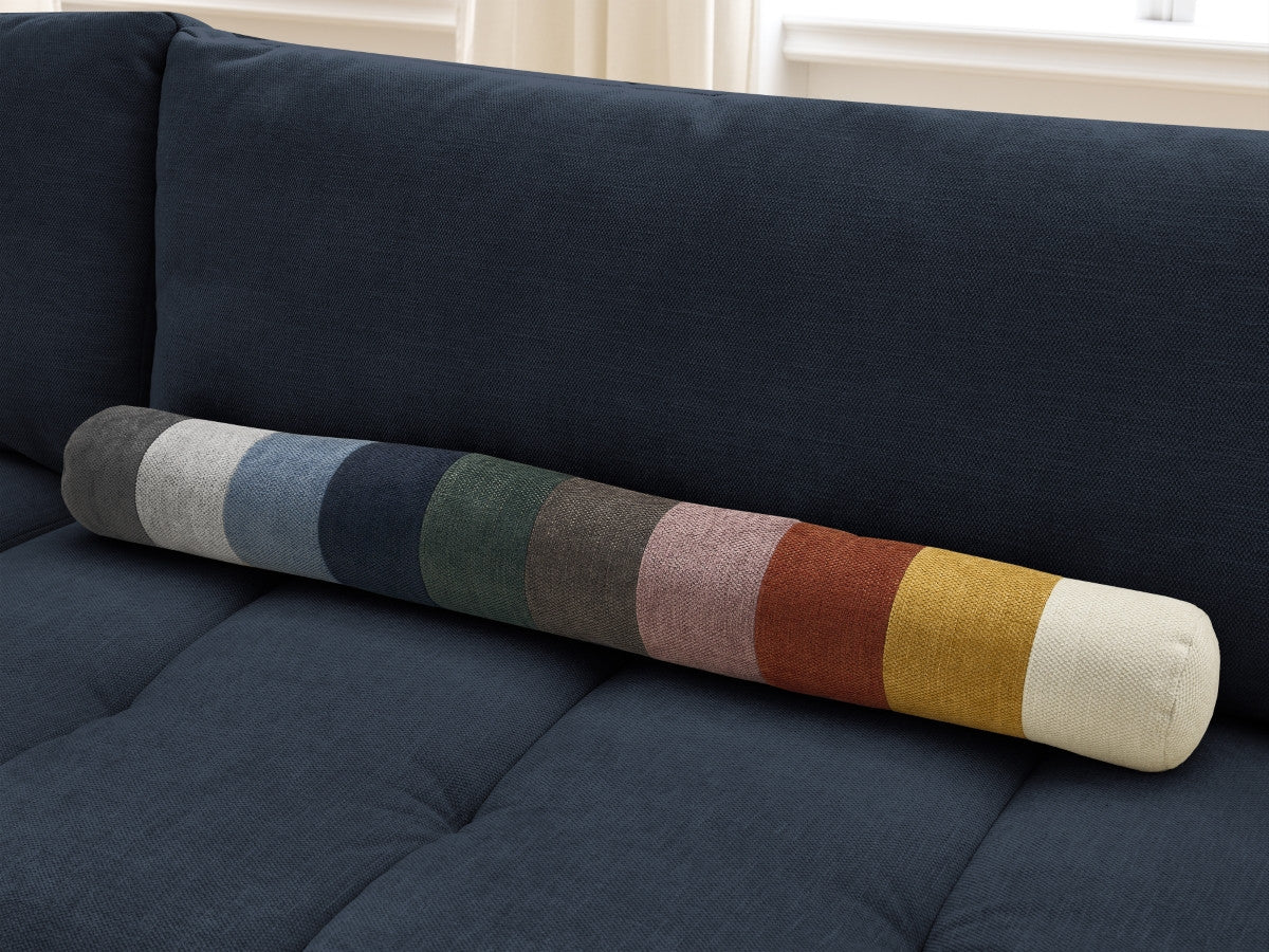 Canapé droit convertible 3 places FUJI  tissu lisse avec pouf