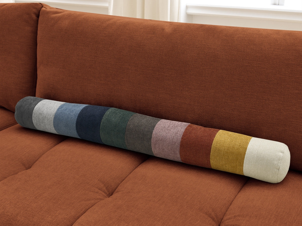 Canapé droit convertible 3 places FUJI  tissu lisse avec pouf