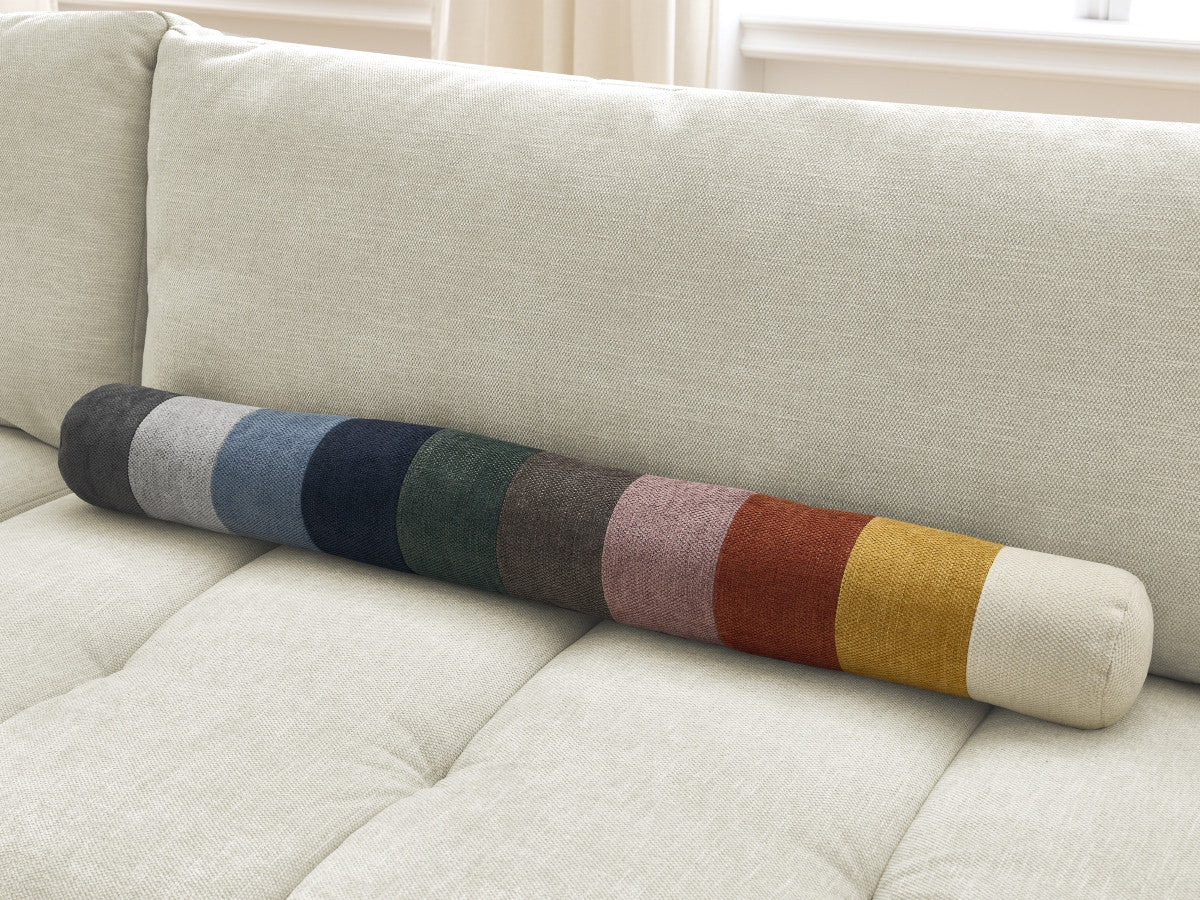 Canapé droit convertible 3 places FUJI  tissu lisse avec pouf