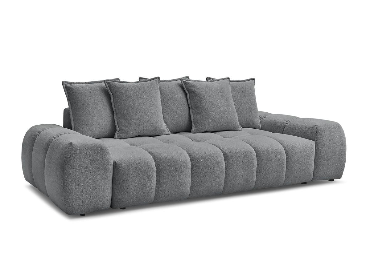 Canapé droit convertible coffre EVEREST tissu chiné - 5 coussins