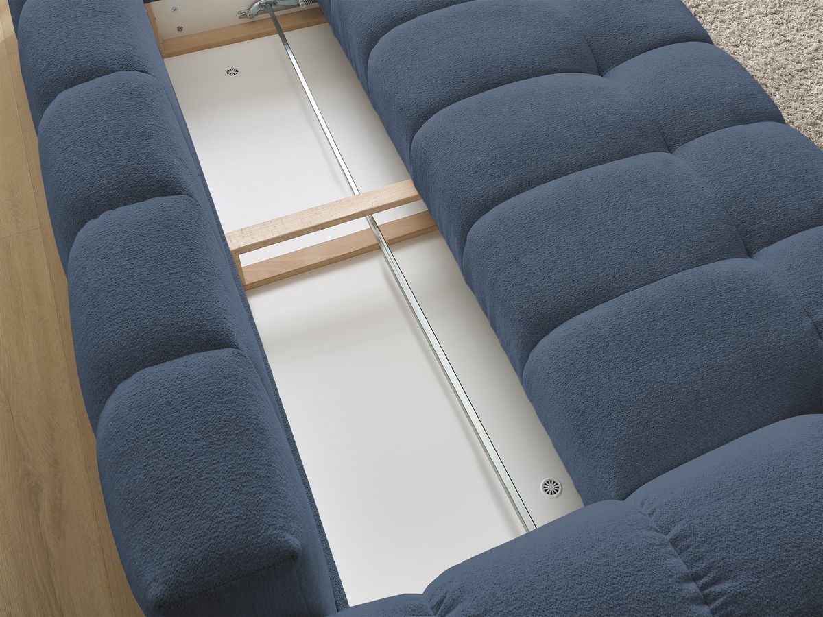 Canapé droit convertible coffre EVEREST tissu chiné - 5 coussins