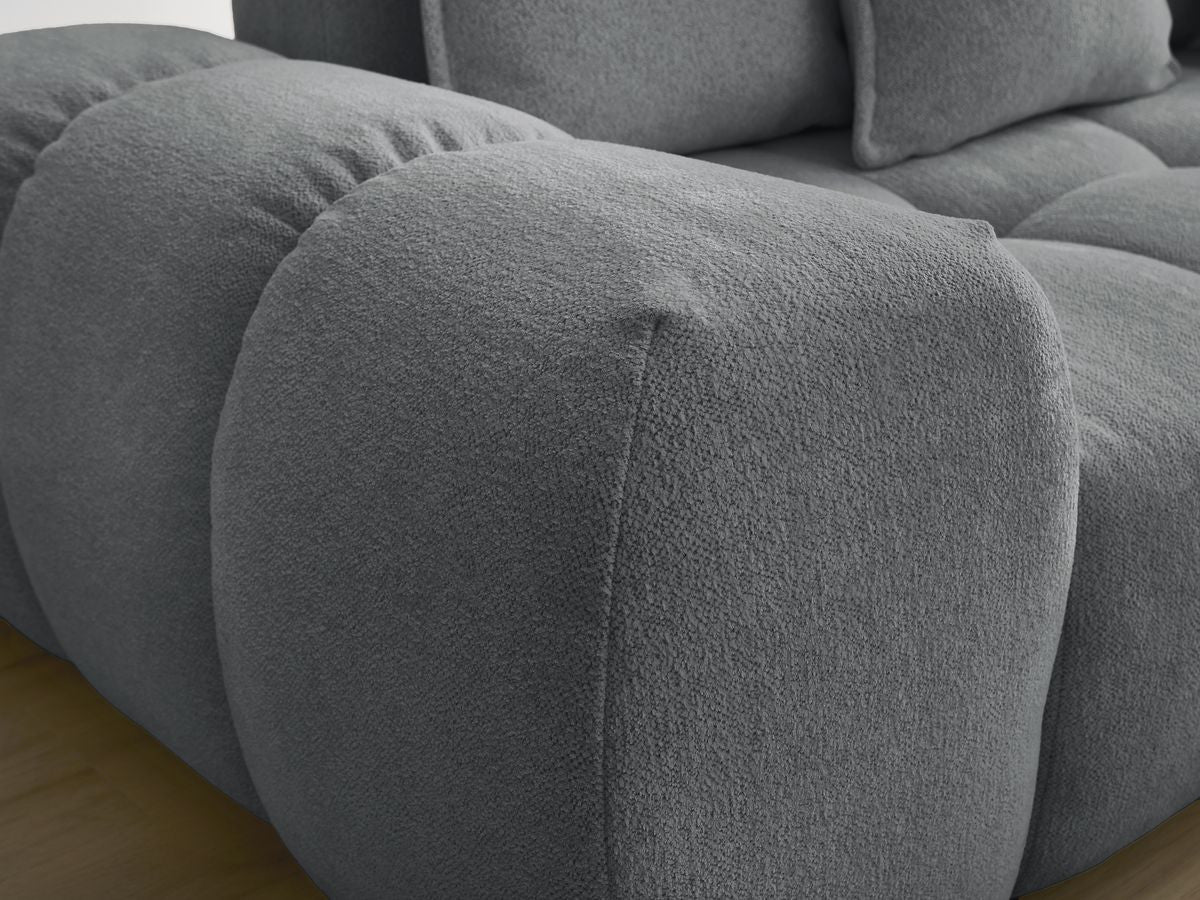 Canapé droit convertible coffre EVEREST tissu chiné - 5 coussins