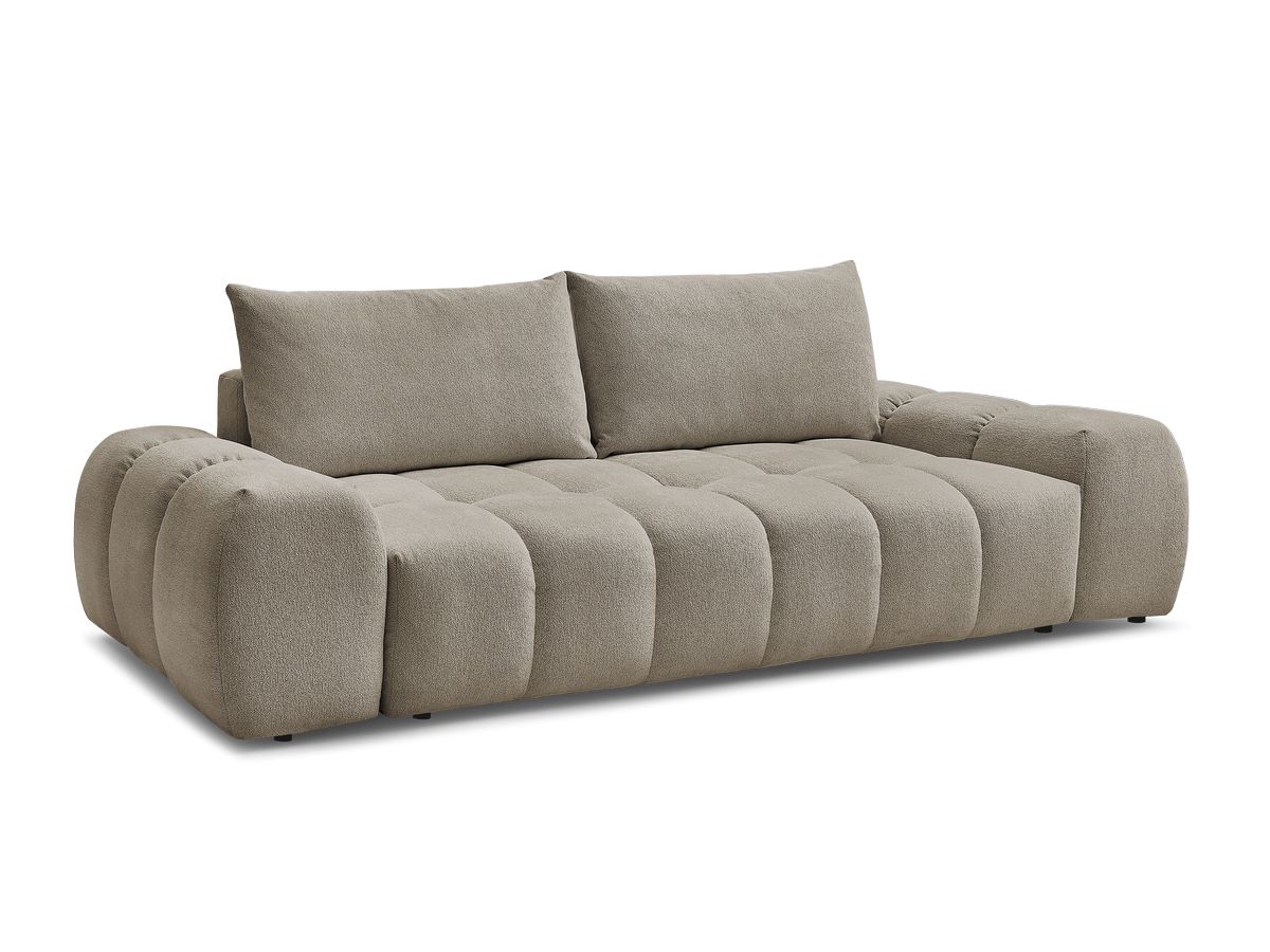 Canapé droit convertible coffre EVEREST tissu chiné - 2 coussins