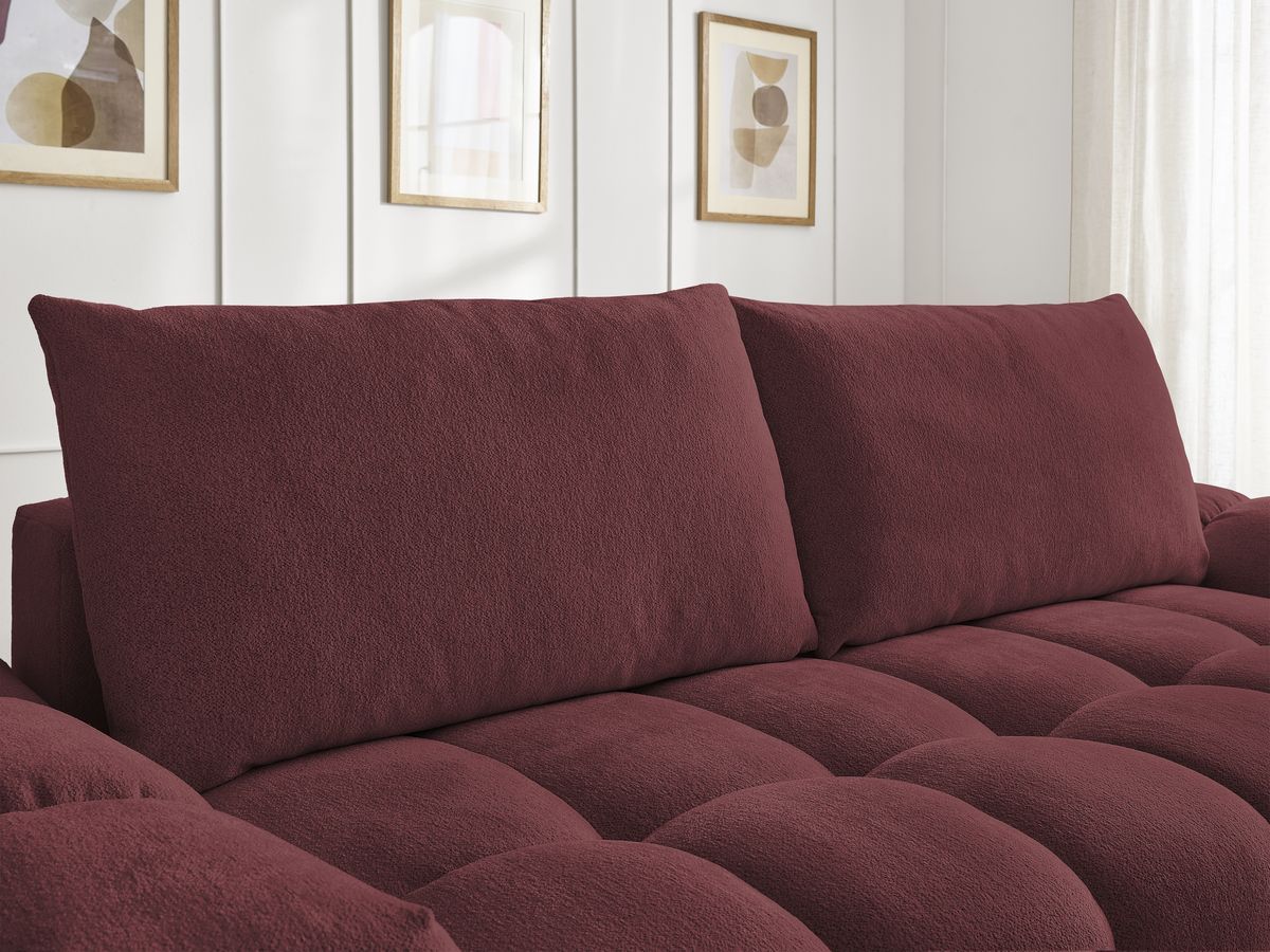 Canapé droit convertible coffre EVEREST tissu chiné - 2 coussins