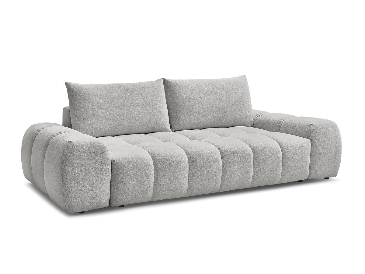 Canapé droit convertible coffre EVEREST tissu chiné - 2 coussins