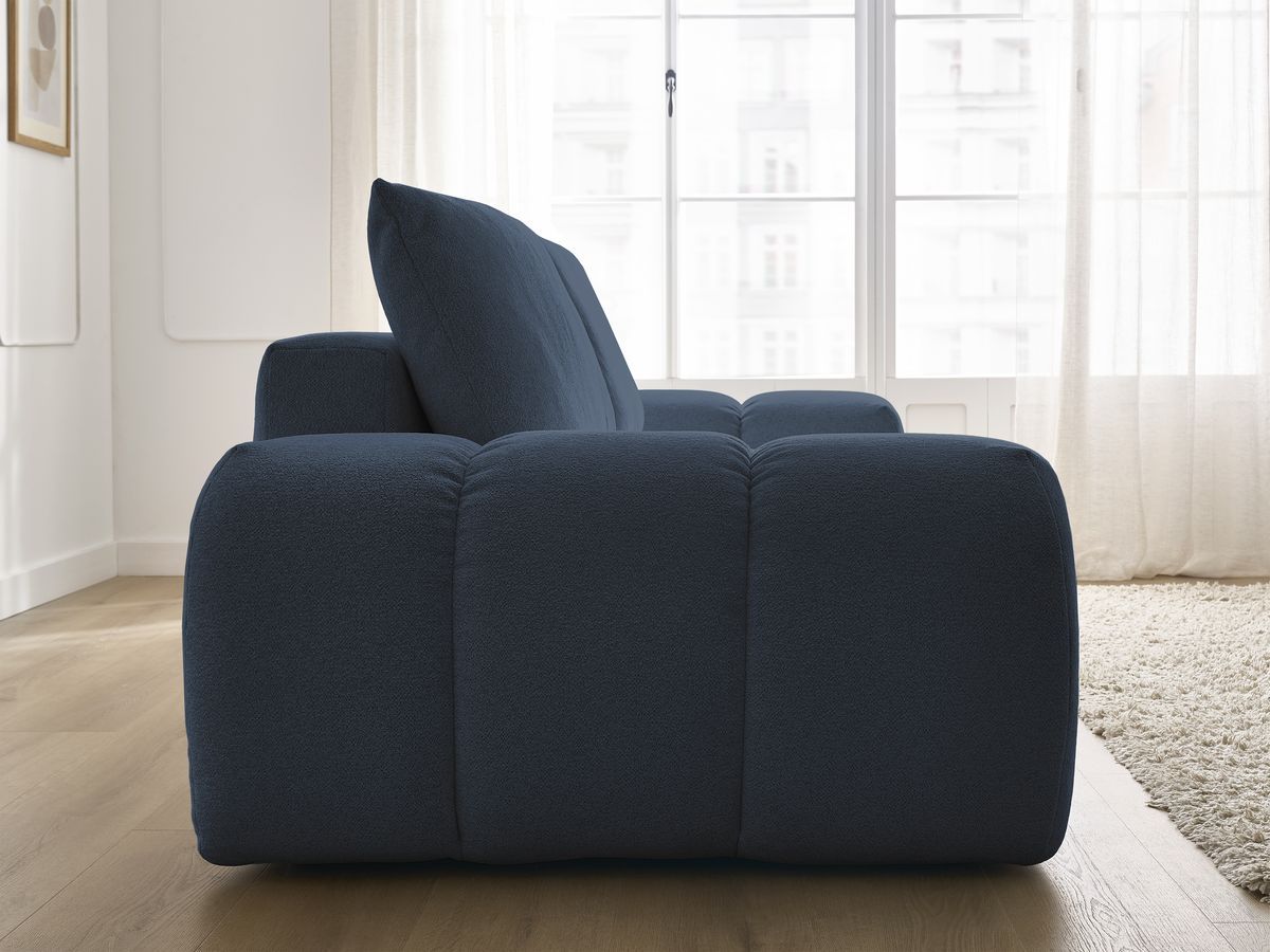 Canapé droit convertible coffre EVEREST tissu chiné - 2 coussins