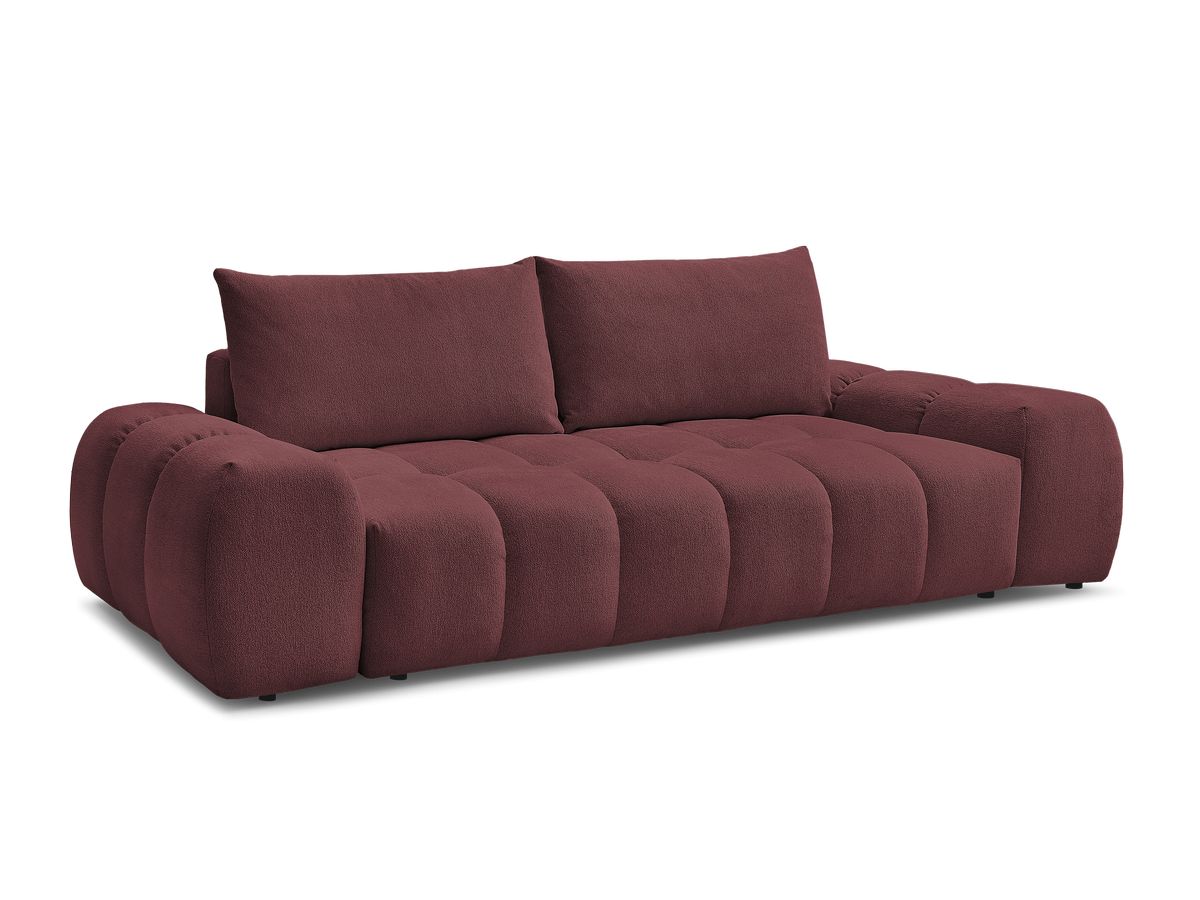 Canapé droit convertible coffre EVEREST tissu chiné - 2 coussins