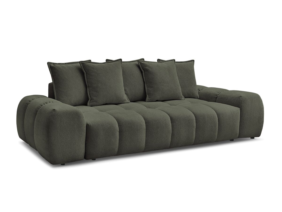 Canapé droit convertible coffre EVEREST tissu chiné - 5 coussins