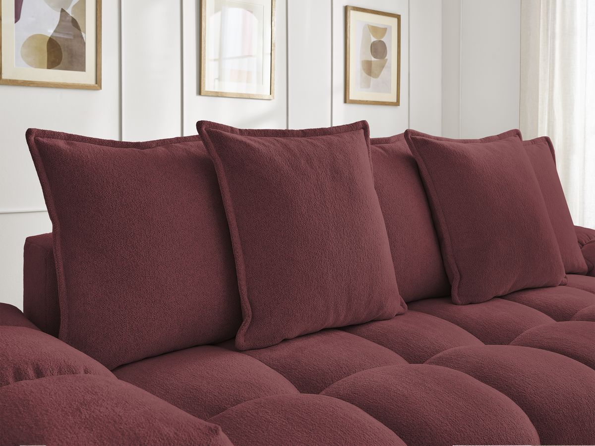 Canapé droit convertible coffre EVEREST tissu chiné - 5 coussins