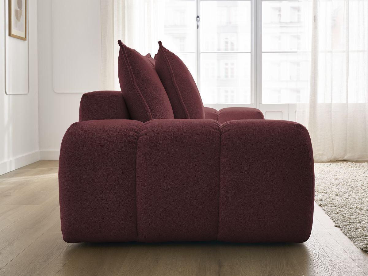 Canapé droit convertible coffre EVEREST tissu chiné - 5 coussins