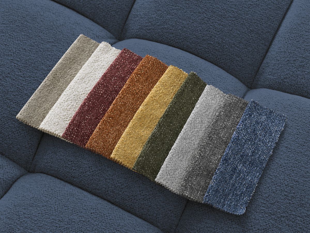 Canapé droit convertible coffre EVEREST tissu chiné - 5 coussins