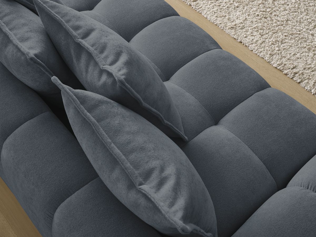 Canapé droit convertible coffre EVEREST tissu texturé - 5 coussins