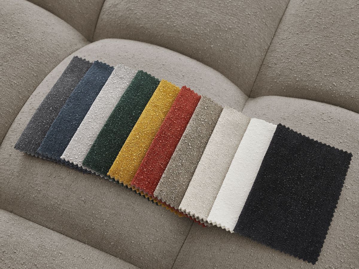 Canapé droit convertible coffre EVEREST tissu texturé - 2 coussins