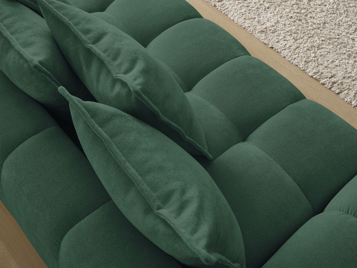 Canapé droit convertible coffre EVEREST tissu texturé - 5 coussins