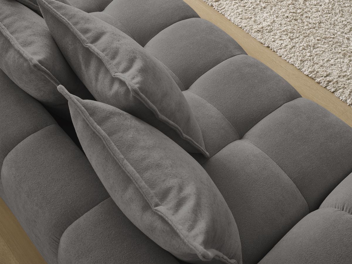 Canapé droit convertible coffre EVEREST tissu texturé - 5 coussins