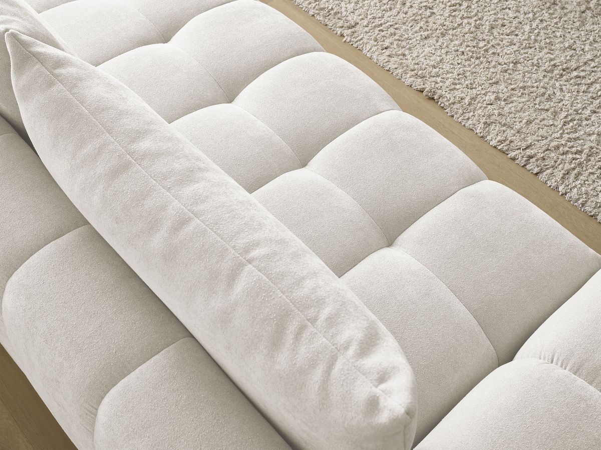Canapé droit convertible coffre EVEREST tissu texturé - 2 coussins