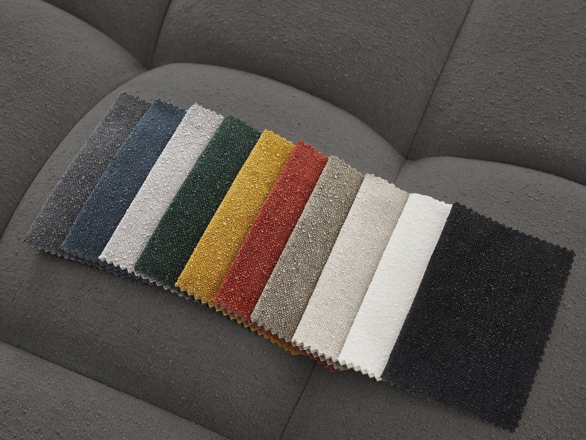 Canapé droit convertible coffre EVEREST tissu texturé - 5 coussins